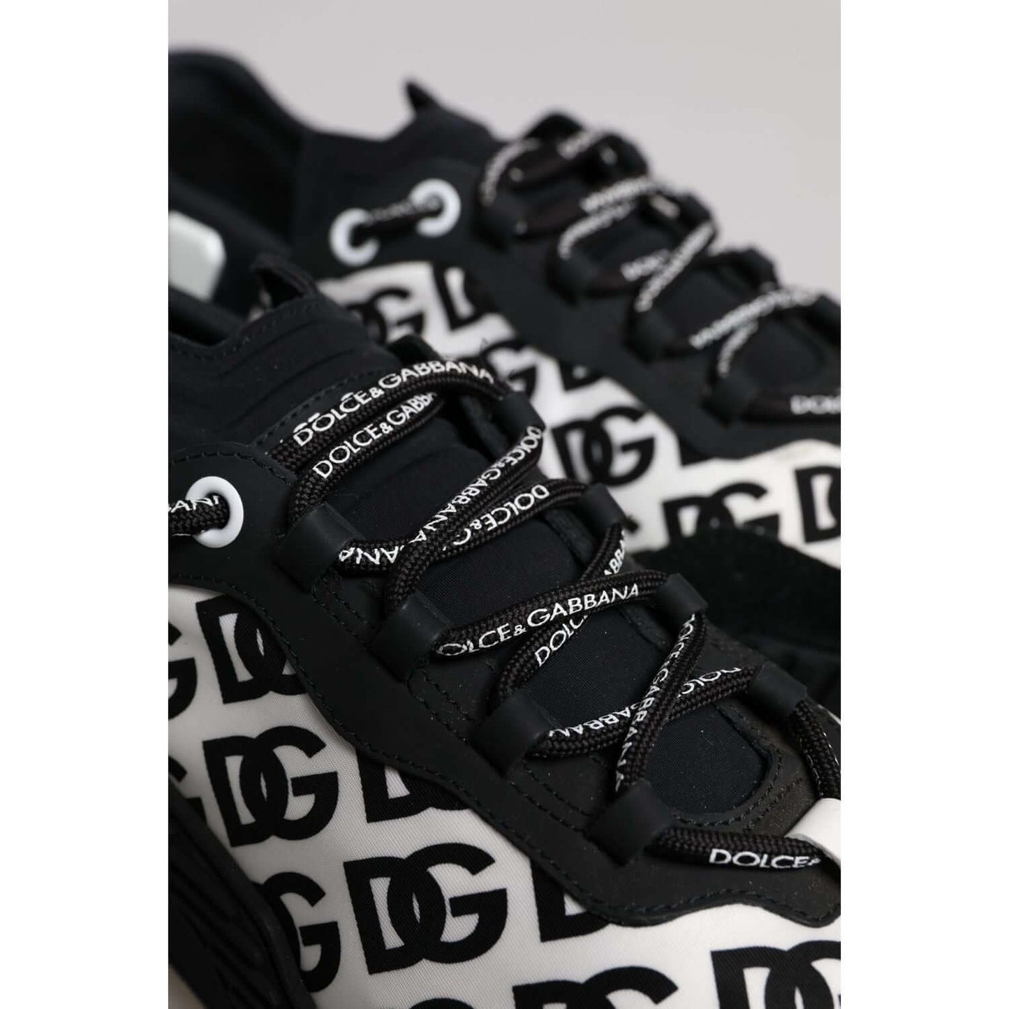 Dolce & Gabbana Black Logo Lace Up Low Top NS1 Sneakers Shoes