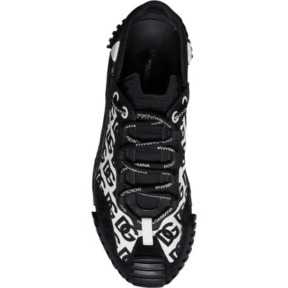 Dolce & Gabbana Black Logo Lace Up Low Top NS1 Sneakers Shoes