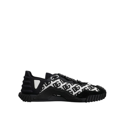 Dolce & Gabbana Black Logo Lace Up Low Top NS1 Sneakers Shoes