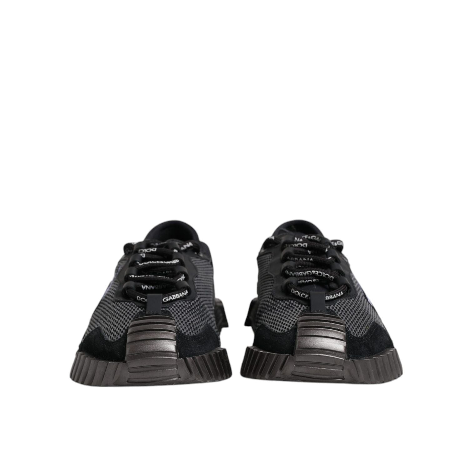 Dolce & Gabbana Black Silver Logo Low Top Men Sneakers Shoes