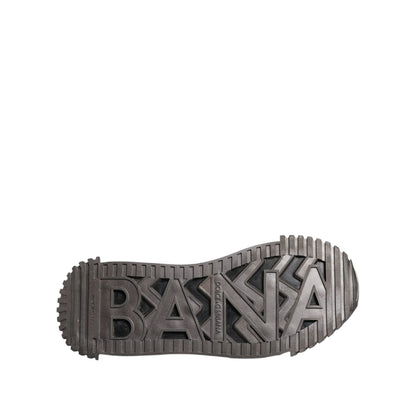 Dolce & Gabbana Black Silver Logo Low Top Men Sneakers Shoes