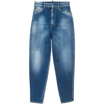 Dsquared² Blue Cotton High-Waisted Jean