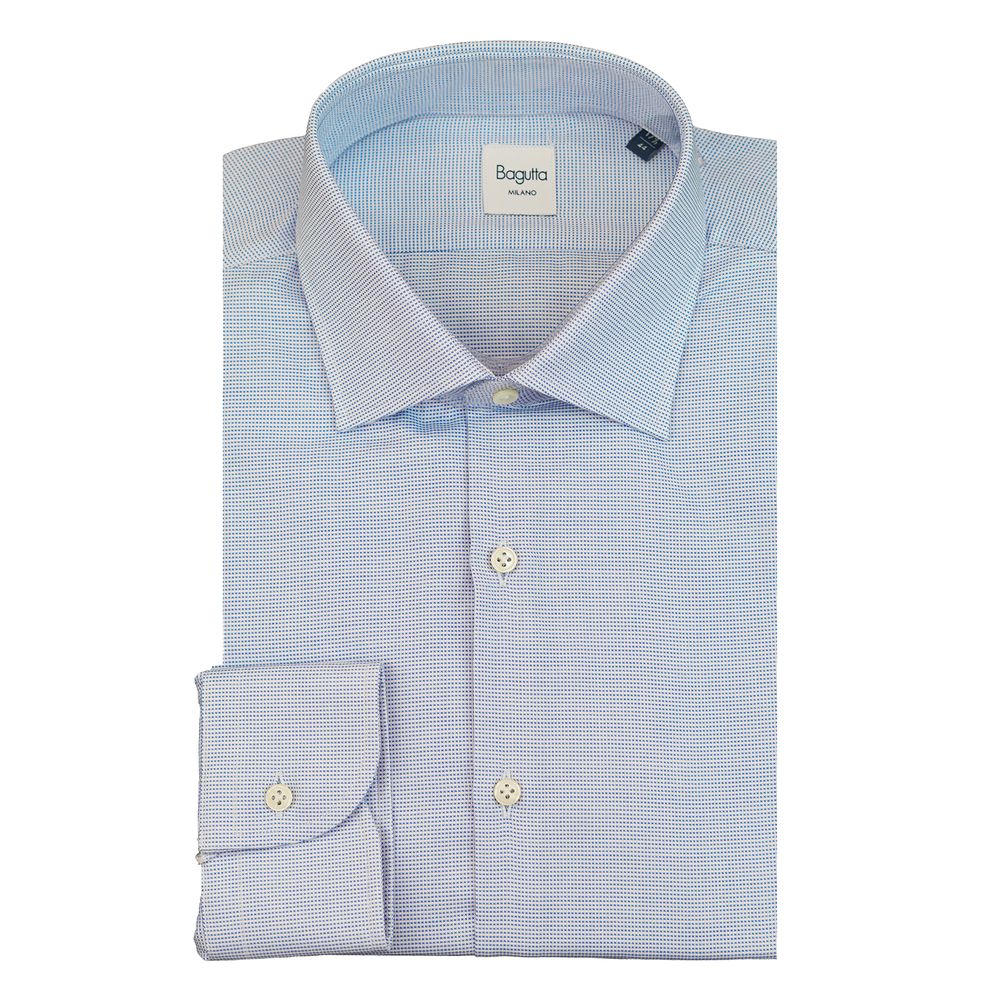 Bagutta Blue Cotton Shirt