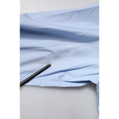 Dolce & Gabbana Light Blue Cotton GOLD Dress Formal Shirt