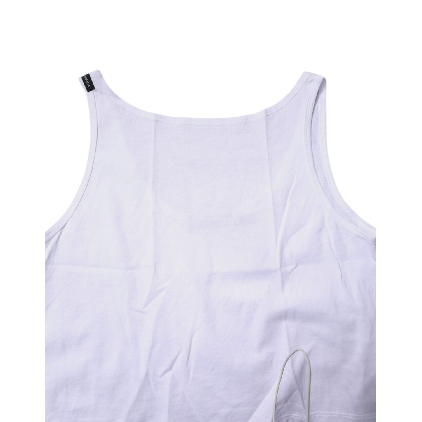 Dolce & Gabbana White Cotton Sleeveless Round Neck Tank Top