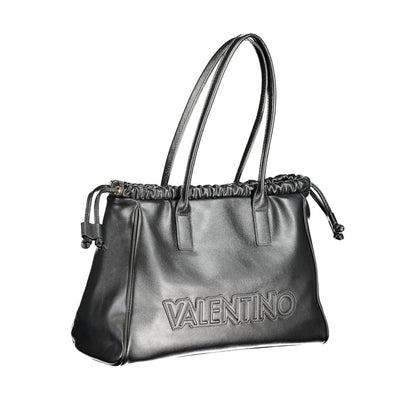 Mario Valentino Black Polyethylene Handbag with shoulder handles and logo