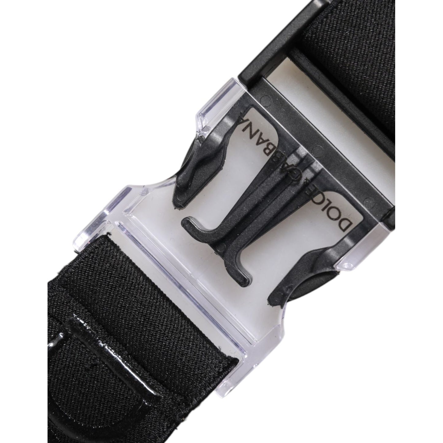 Dolce & Gabbana Black Stretch Polyester Rubberised DG Logo Keychain