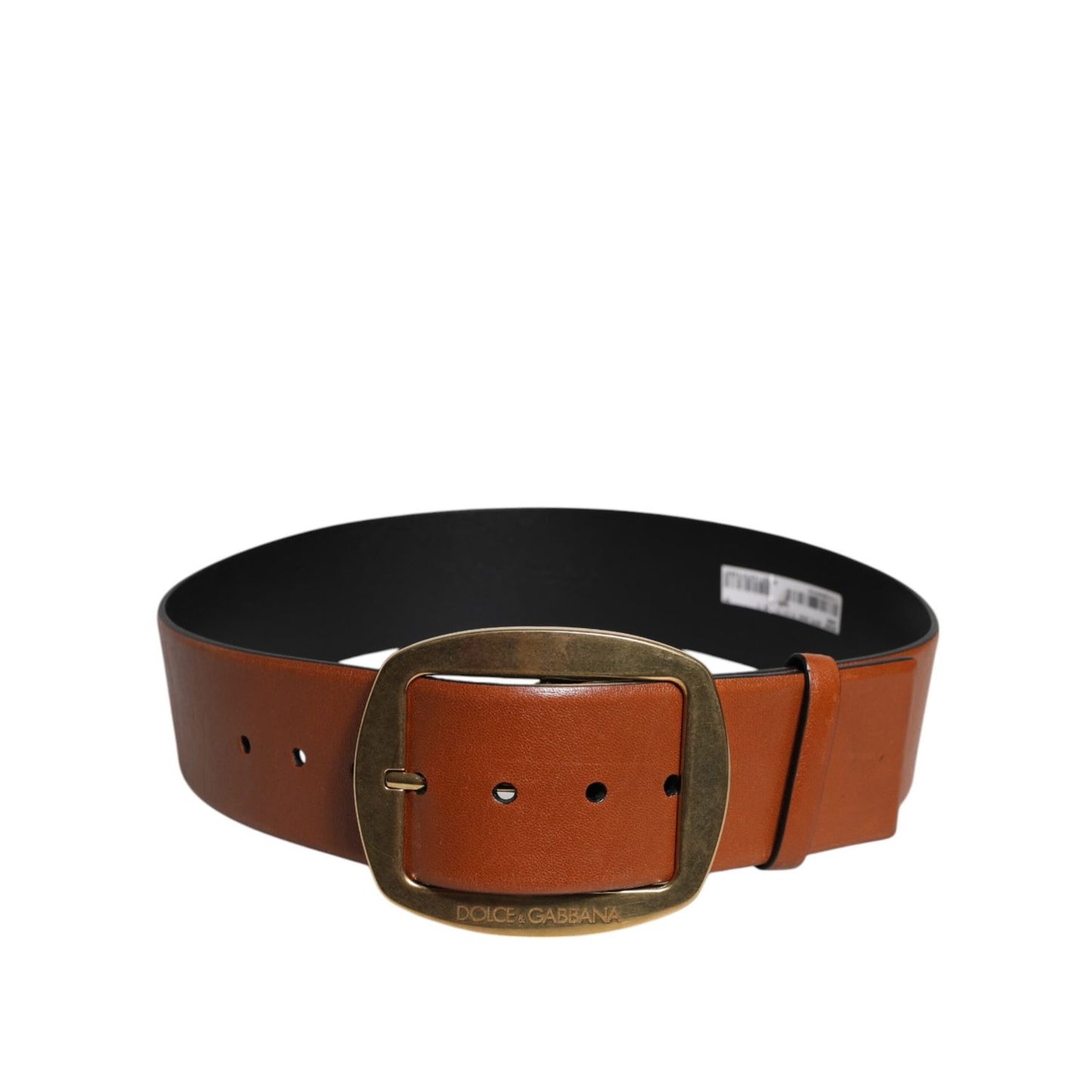 Dolce & Gabbana Brown Leather Gold Metal Buckle Classic Belt