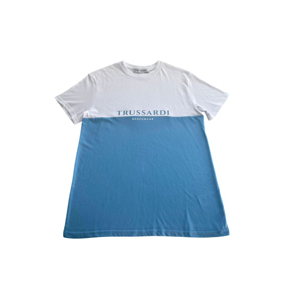 Trussardi Beachwear Light Blue Polyester T-Shirt