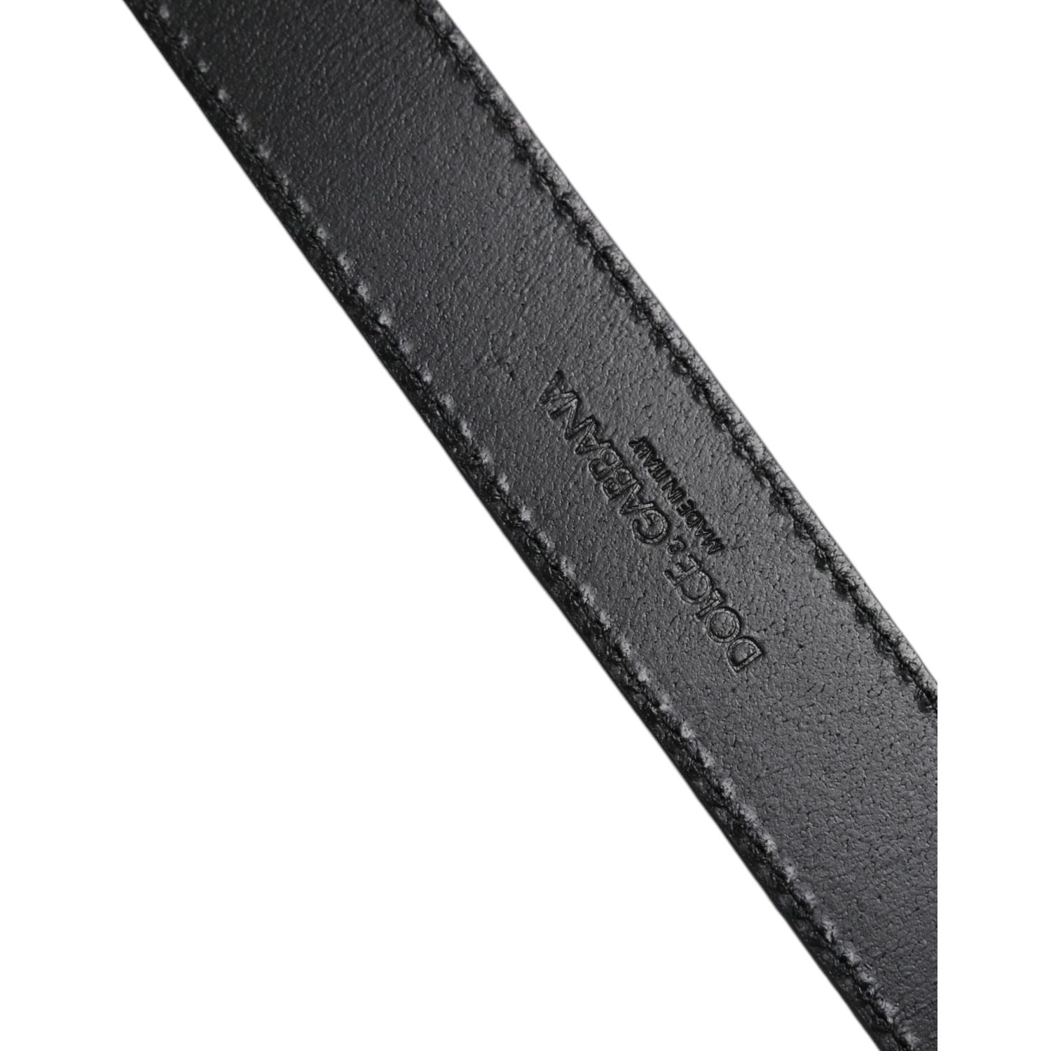 Dolce & Gabbana Silver Classic Gold Logo Plaque Buckle Belt