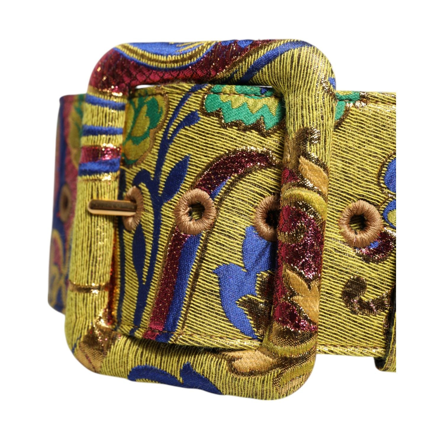 Dolce & Gabbana Multicolor Floral Jacquard Wide Waist Belt