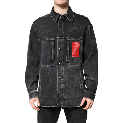 Dolce & Gabbana Black Logo Cotton Stretch Denim Jacket
