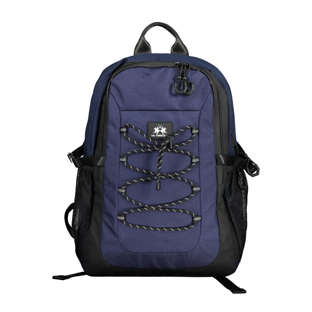 La Martina Blue Polyester Backpack