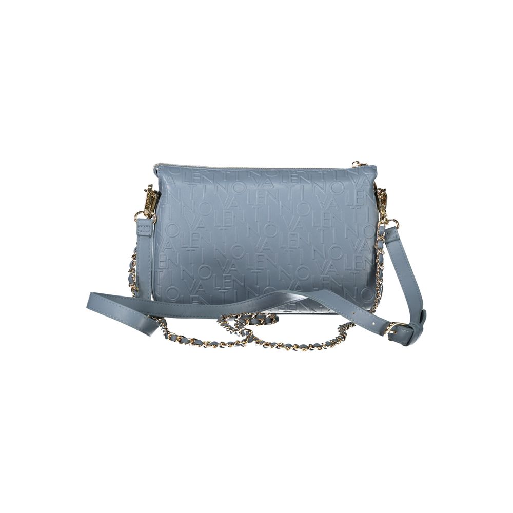 Mario Valentino Light Blue Polyethylene Women Handbag with removable shoulder strap and three compartments for versatile stylish use.