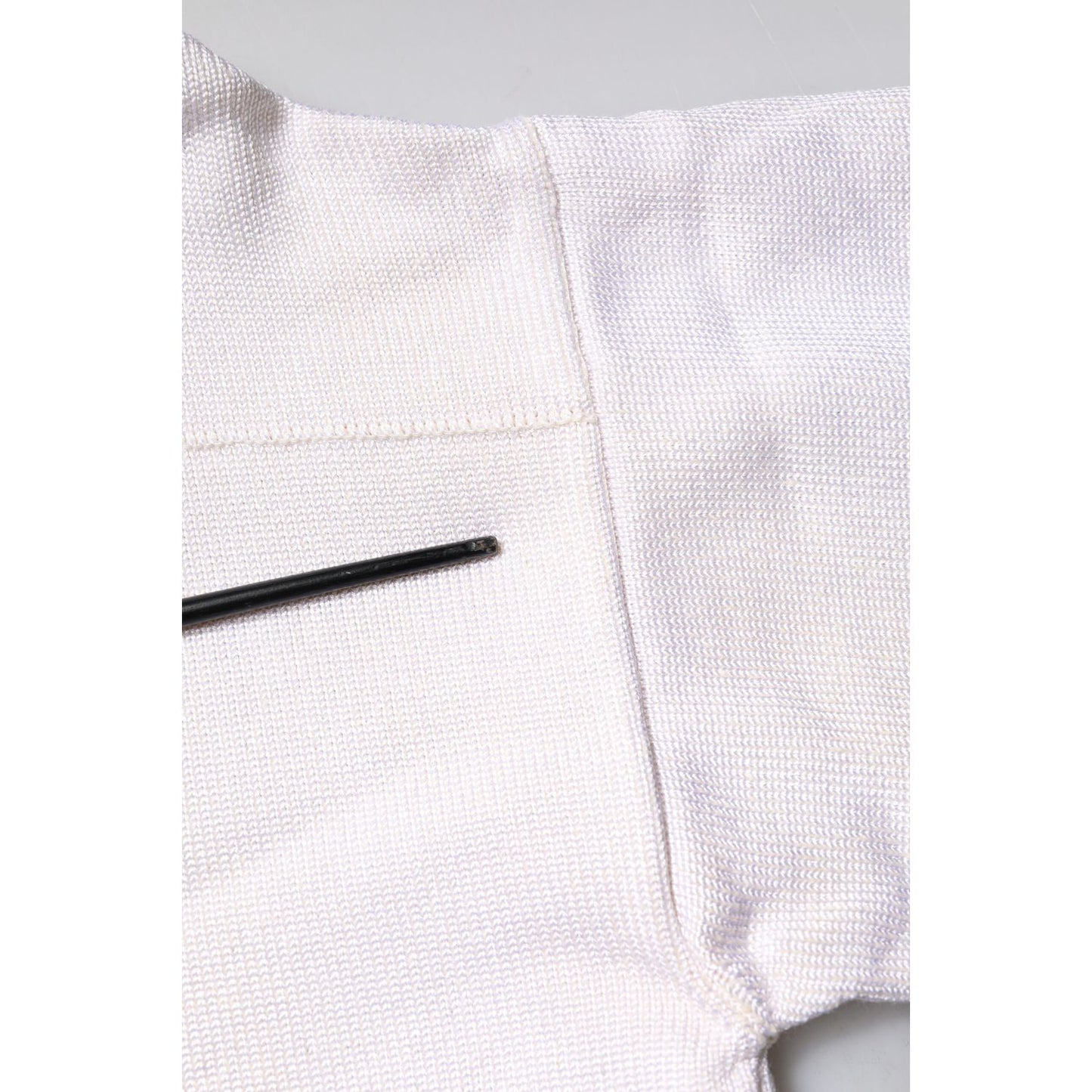 Jil Sander White Viscose Crew Neck Long Sleeves Pullover Sweater