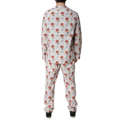 Dolce & Gabbana Multicolor Floral Print Cotton Pajama Set Sleepwear
