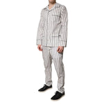 Dolce & Gabbana White Black Stripes Cotton Men Pajama Set Sleepwear