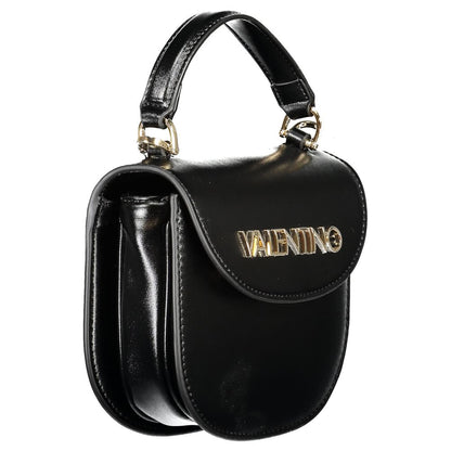 Mario Valentino Black Polyethylene Women Handbag with adjustable strap and internal pockets.
