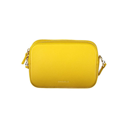Coccinelle Yellow Leather Women Handbag featuring durable leather and chic design with detachable strap for versatile styling.
