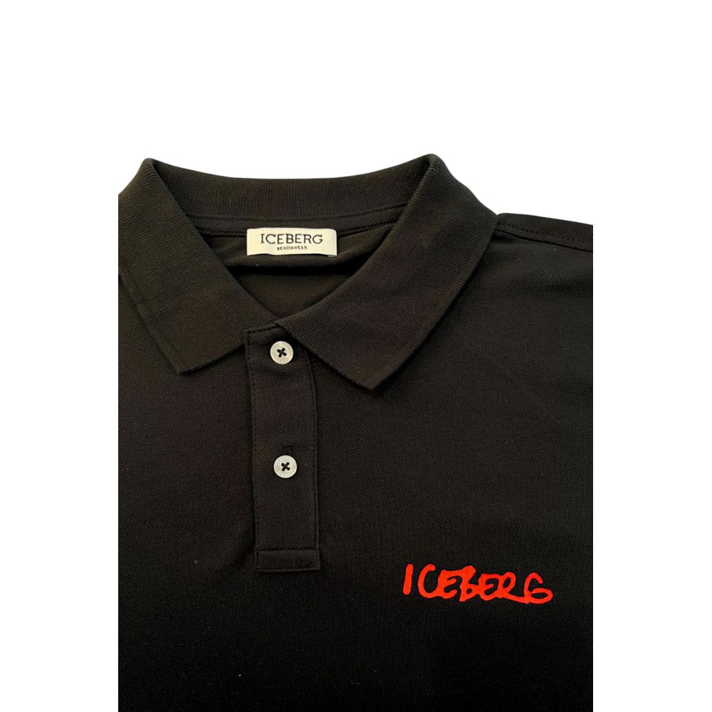 Iceberg Black Cotton Polo Shirt