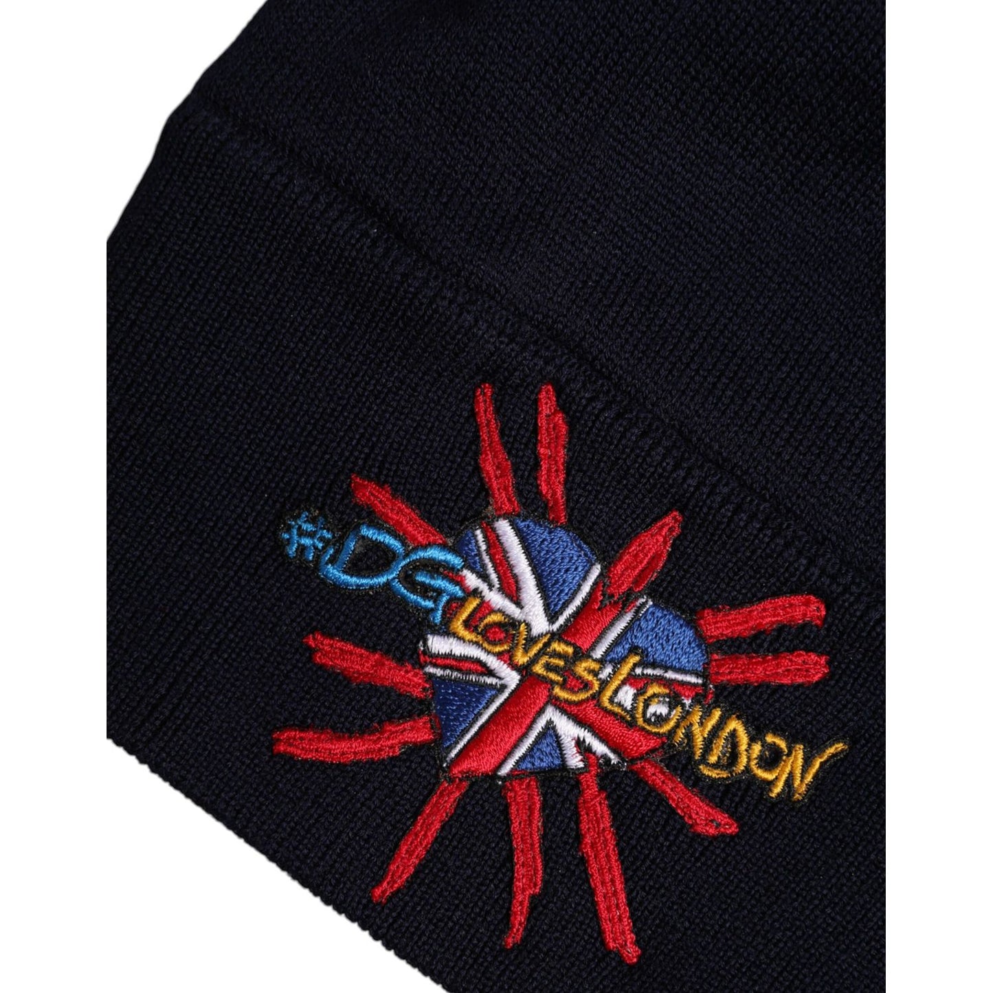 Dolce & Gabbana Black Wool #DGLovesLondon Winter Beanie Hat