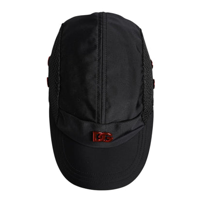 Dolce & Gabbana Black Nylon DG Logo 6 Panels Baseball Cap