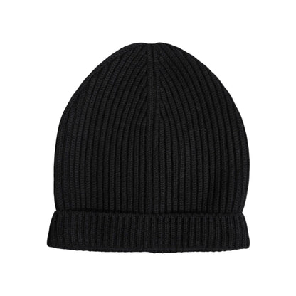 Dolce & Gabbana Black Cashmere Knitted Winter Beanie Hat Dolce & Gabbana