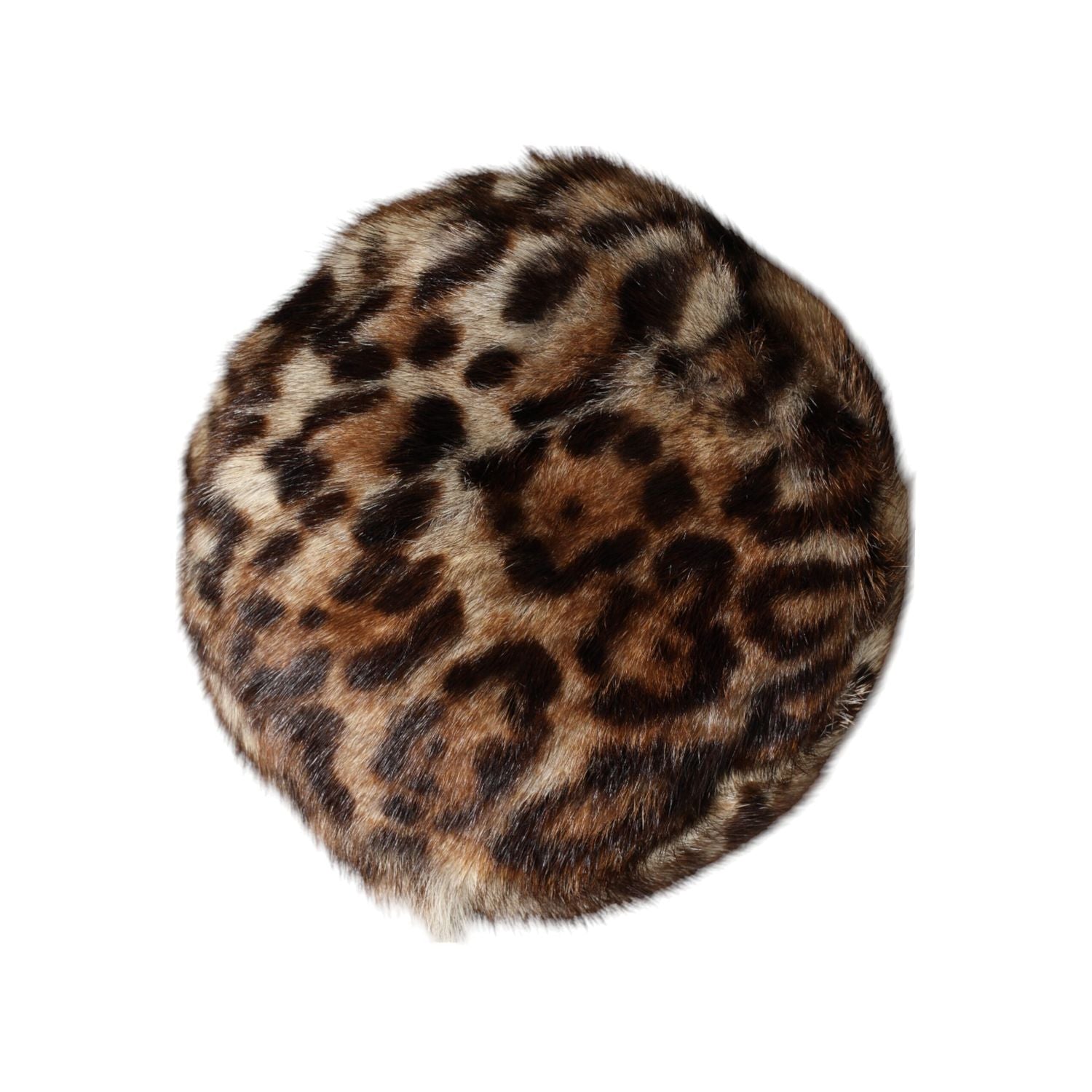 Dolce & Gabbana Brown Leopard Faux Fur Women Bucket Hat