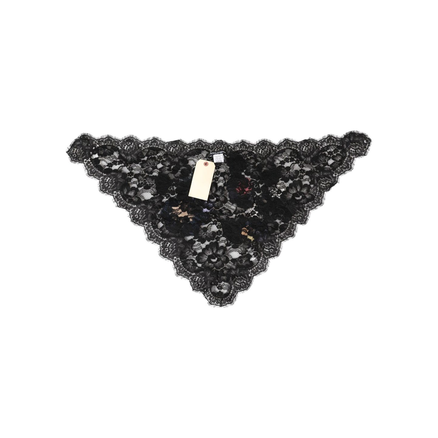 Dolce & Gabbana Black Lace Floral Applique Cotton Veil Hat