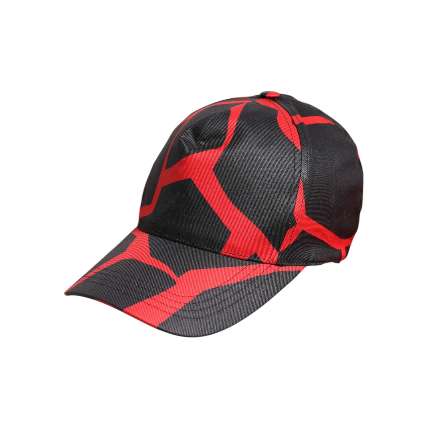 Dolce & Gabbana Red Black Lace Tulle Cotton Baseball Cap
