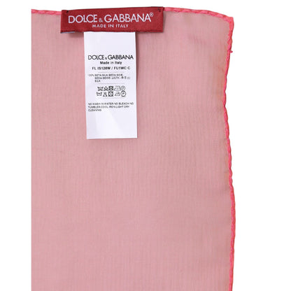 Dolce & Gabbana Pink Silk Rectangle Women Wrap Shawl Scarf
