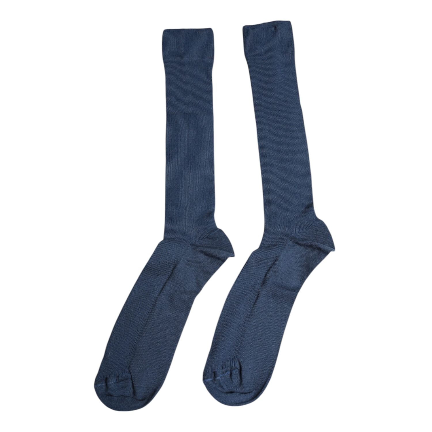 Dolce & Gabbana Blue Cotton DG Logo Over The Calf Socks