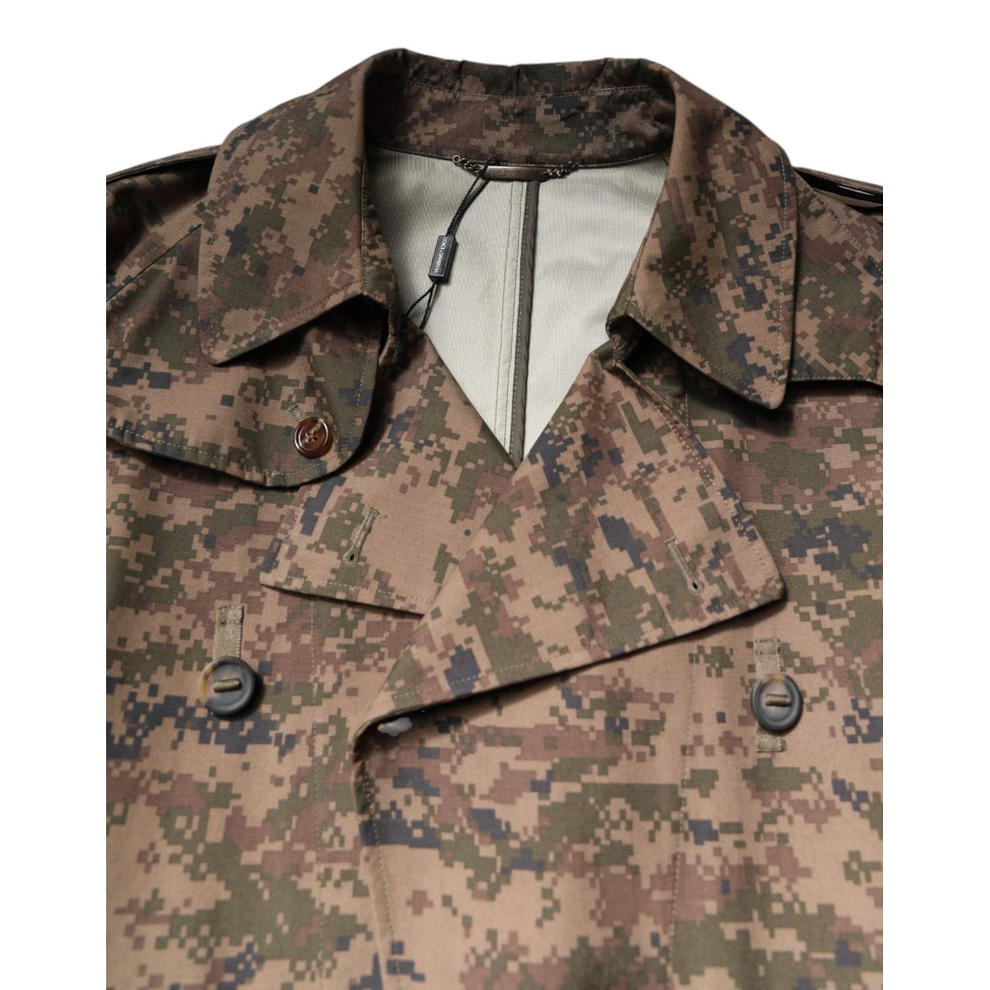 Dolce & Gabbana Multicolor Camouflage Double Breasted Coat Jacket