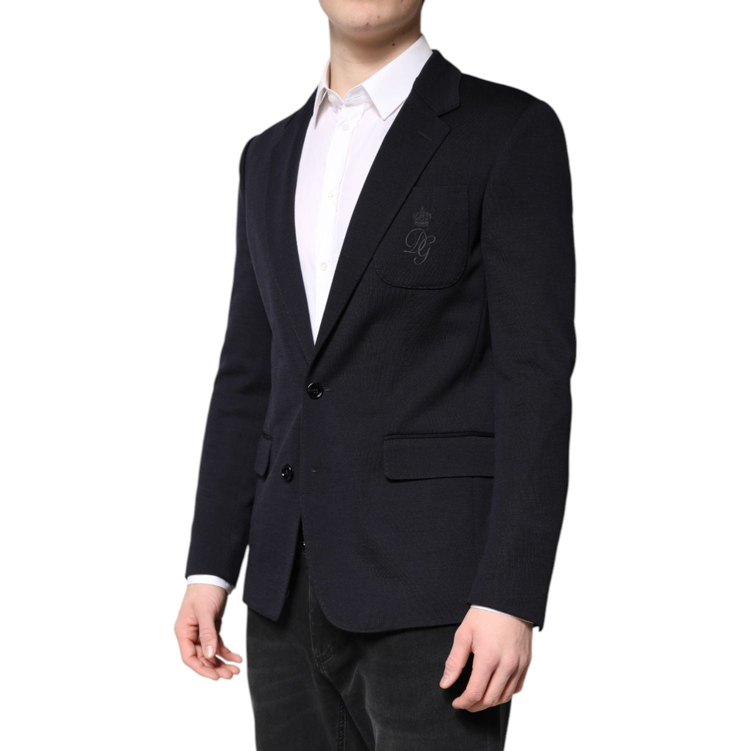 Dolce & Gabbana Black Wool Single Breasted Coat Suit Blazer