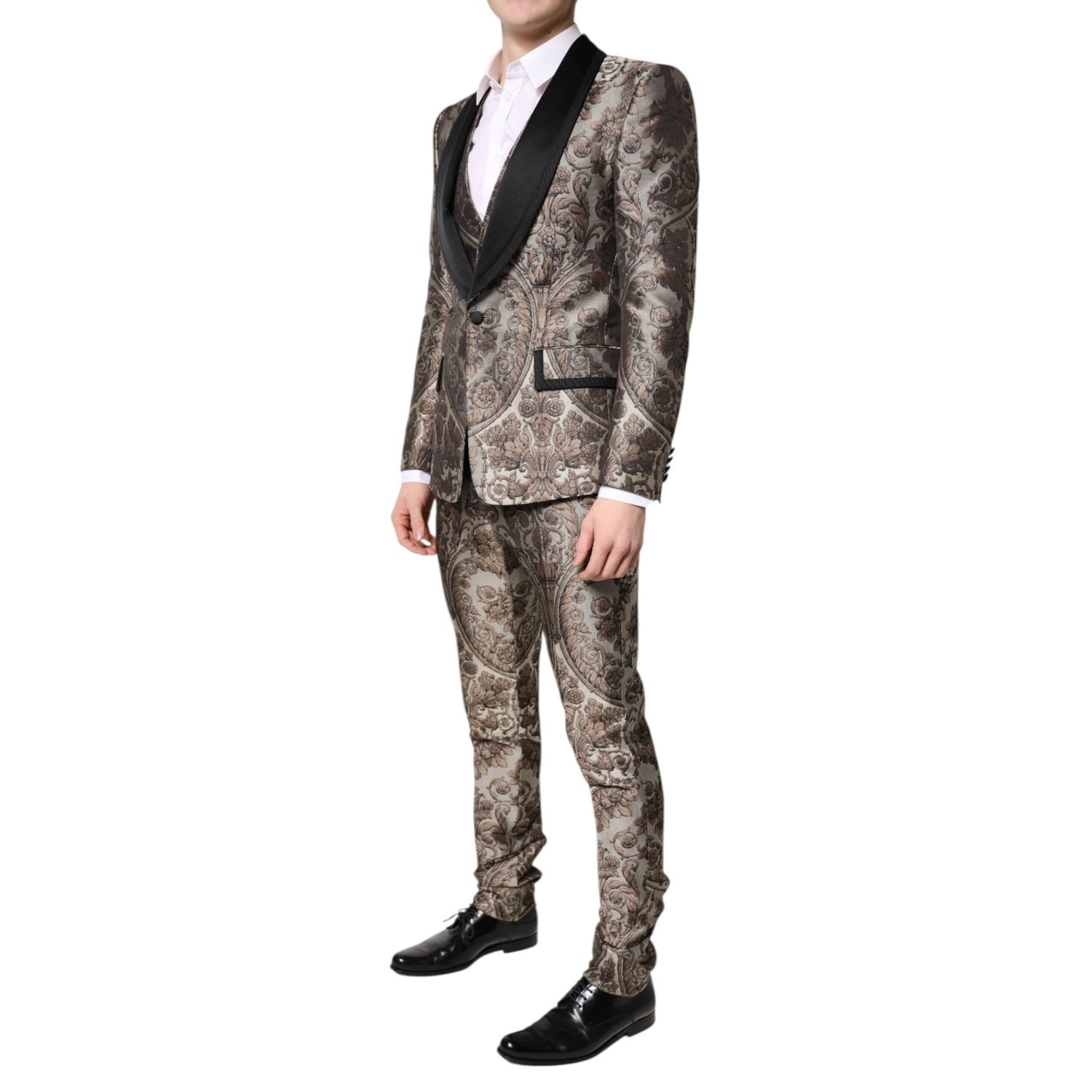 Dolce & Gabbana Multicolor Jacquard Single Breasted 3 Piece Suit