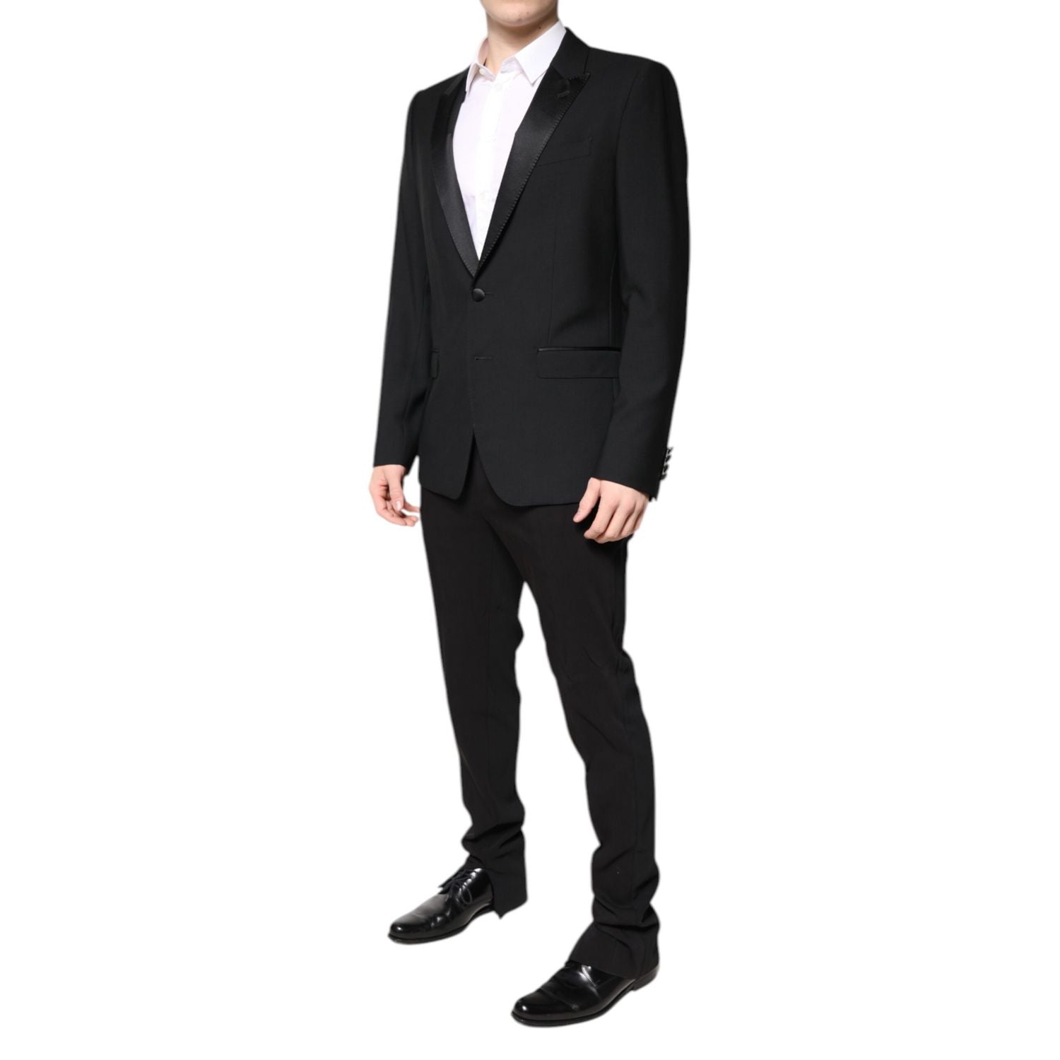 Dolce & Gabbana Black Wool Single Breasted 2 Piece Suit