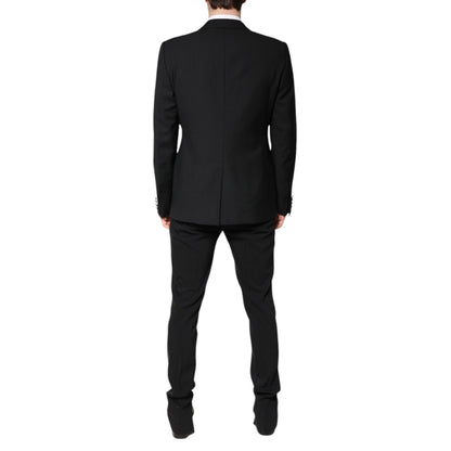 Dolce & Gabbana Black Wool Single Breasted 2 Piece Suit