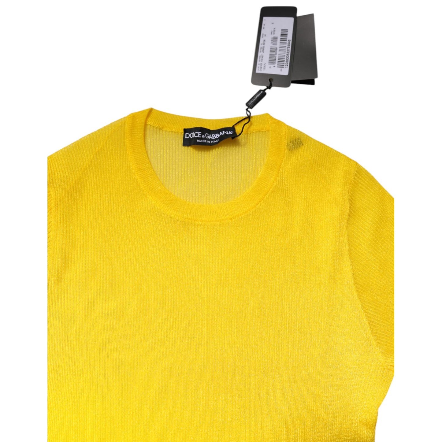 Dolce & Gabbana Yellow Polyester Women Pullover Top Sweater