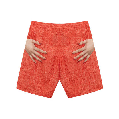 Isaia Red Polyester Swim Shorts