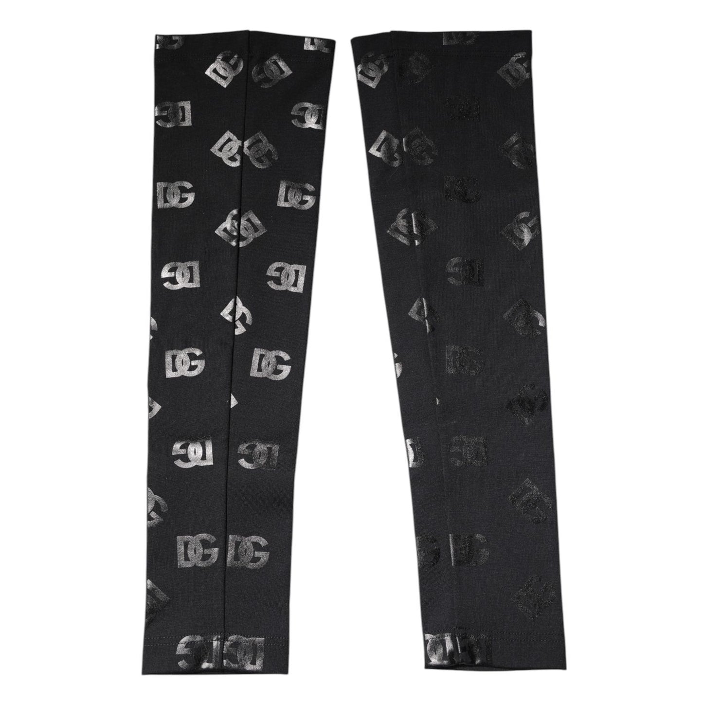 Dolce & Gabbana Black DG Logo Monogram Wool Stretch Arm Sleeves