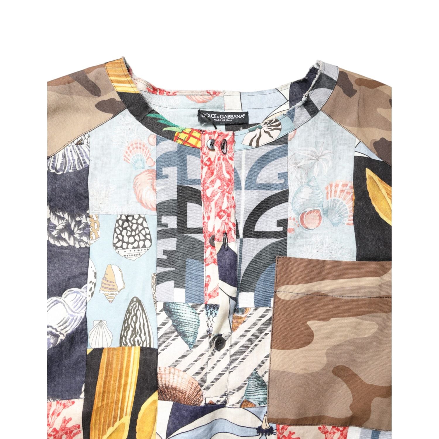 Dolce & Gabbana Multicolor Patchwork Short Sleeves Shirt