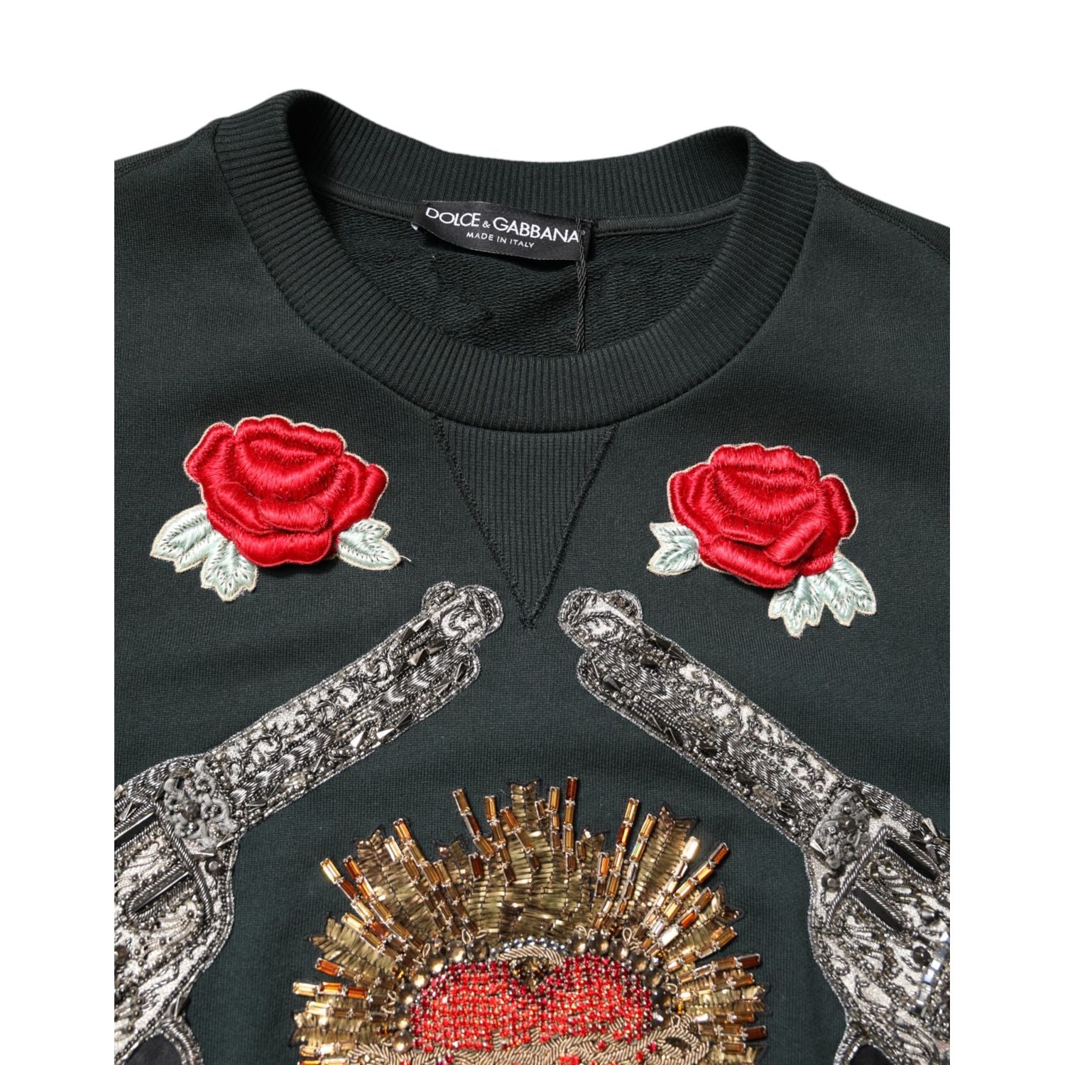 Dolce & Gabbana Black Sequined Embellished Pullover Sweater