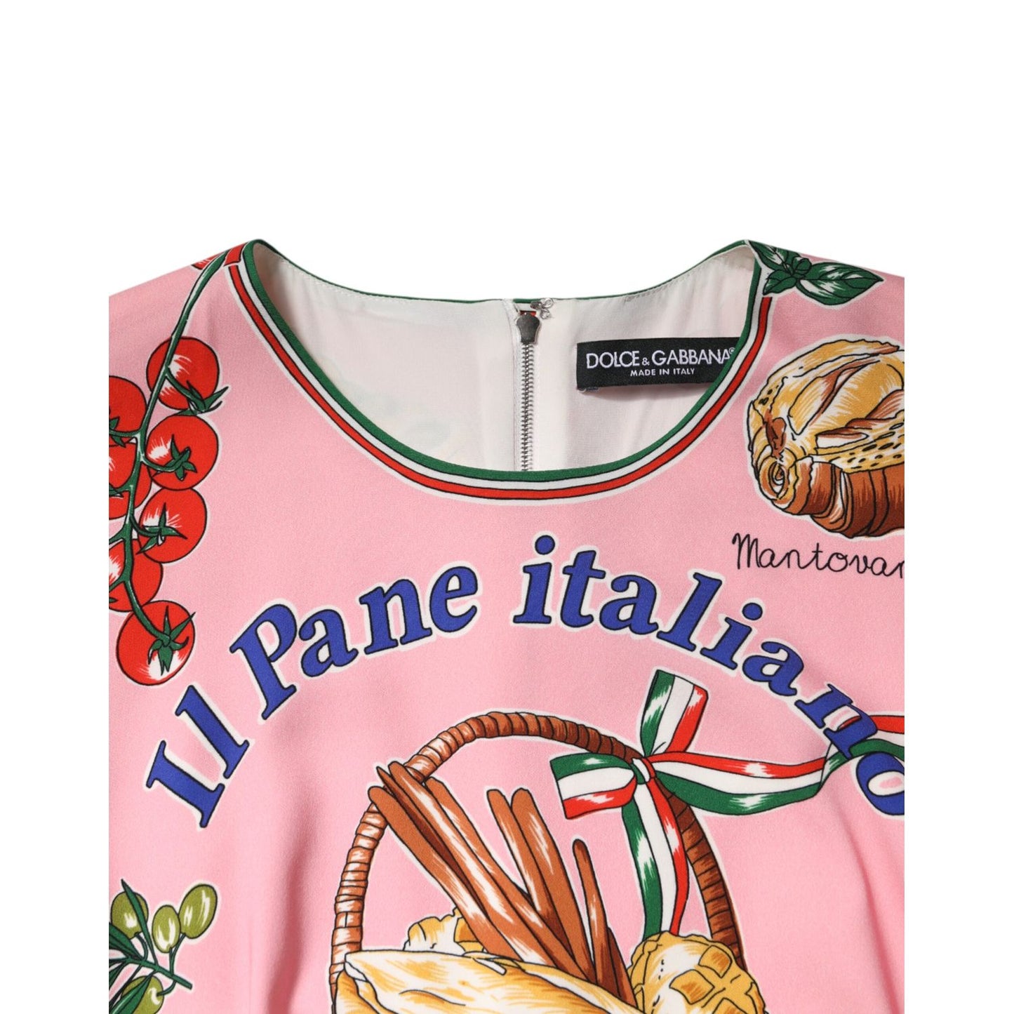 Dolce & Gabbana Pink Pastry Print Bodycon Sheath Midi Dress