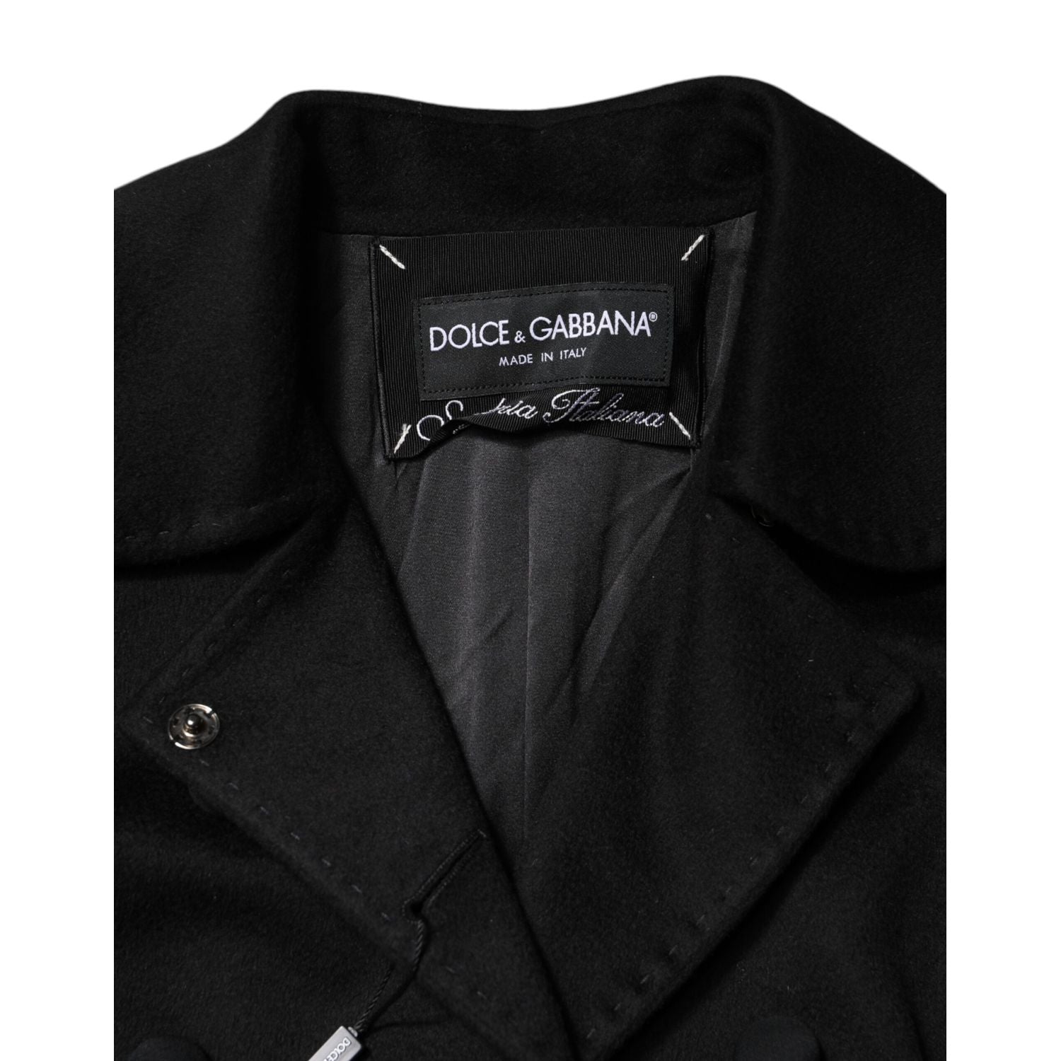 Dolce & Gabbana Black Wool Sartoria Italiano Blazer Jacket
