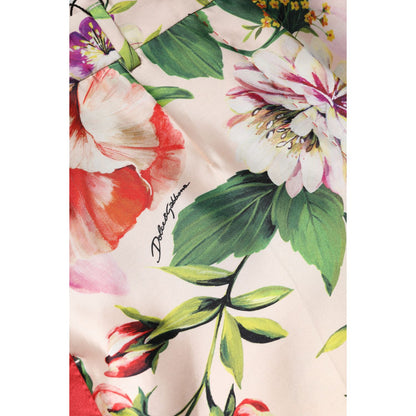 Dolce & Gabbana Multicolor Floral High Waist Straight Pants