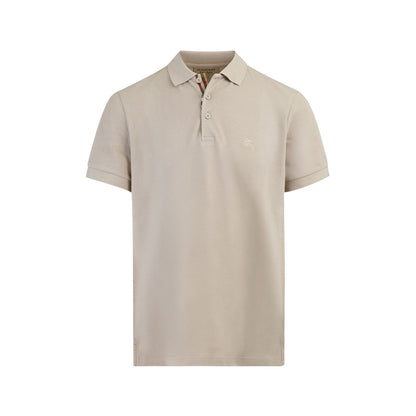 Burberry Pale Stone Cotton Collared Polo Shirt