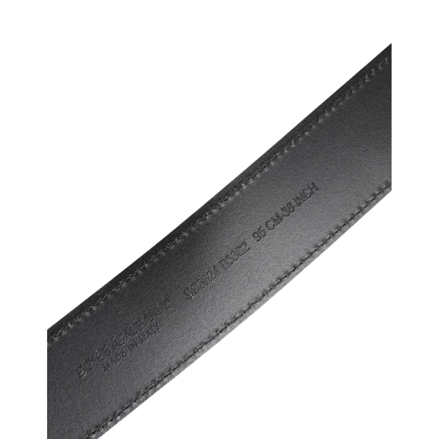 Dolce & Gabbana Black Classic Silver Metal Logo Buckle Belt