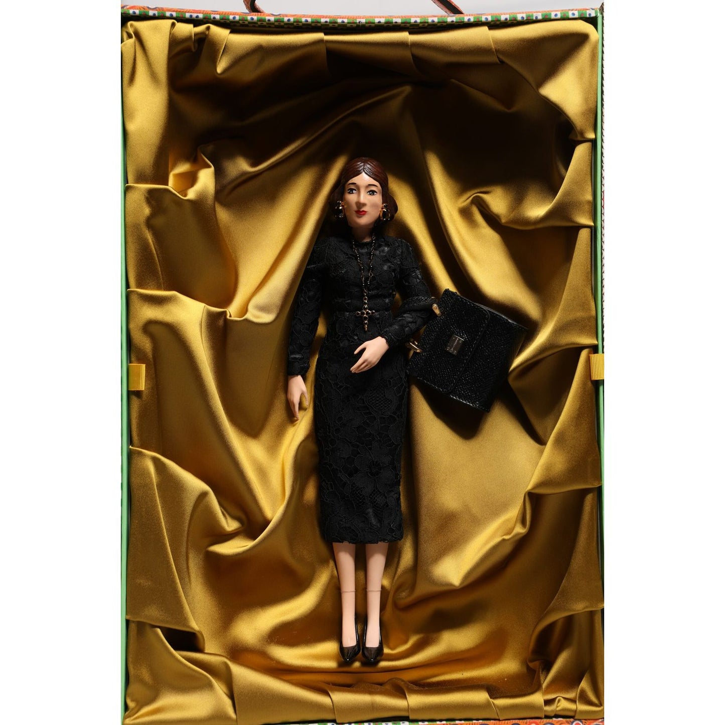 Dolce & Gabbana Black Dress Ceramic Porcelain Fashion Leather Sicily Dolls