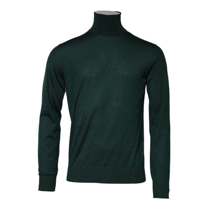 Dolce & Gabbana Green Cashmere Knitted Men Pullover Sweater