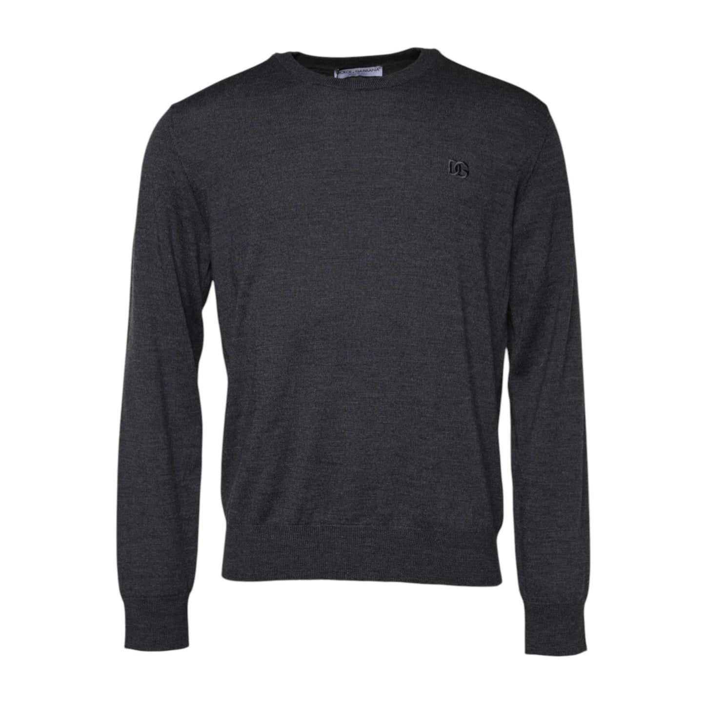 Dolce & Gabbana Gray Wool Logo Knitted Men Pullover Sweater